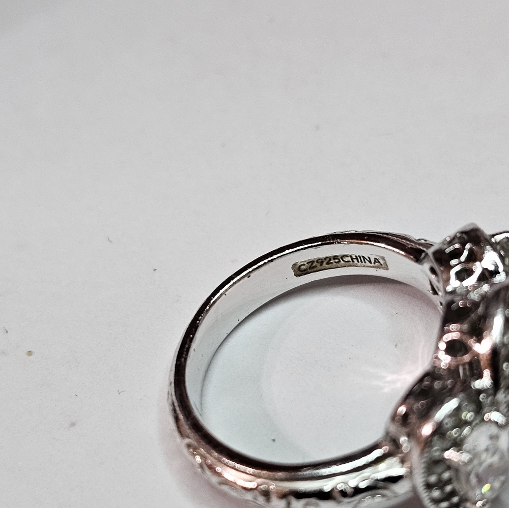 Tacori Diamonique Epiphany in Bloom Platinum Clad 925 Ring Size … - Picture 13 of 16
